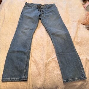 Mens Wrangler Women's Light Blue Slim Straight Leg Jeans 34x32